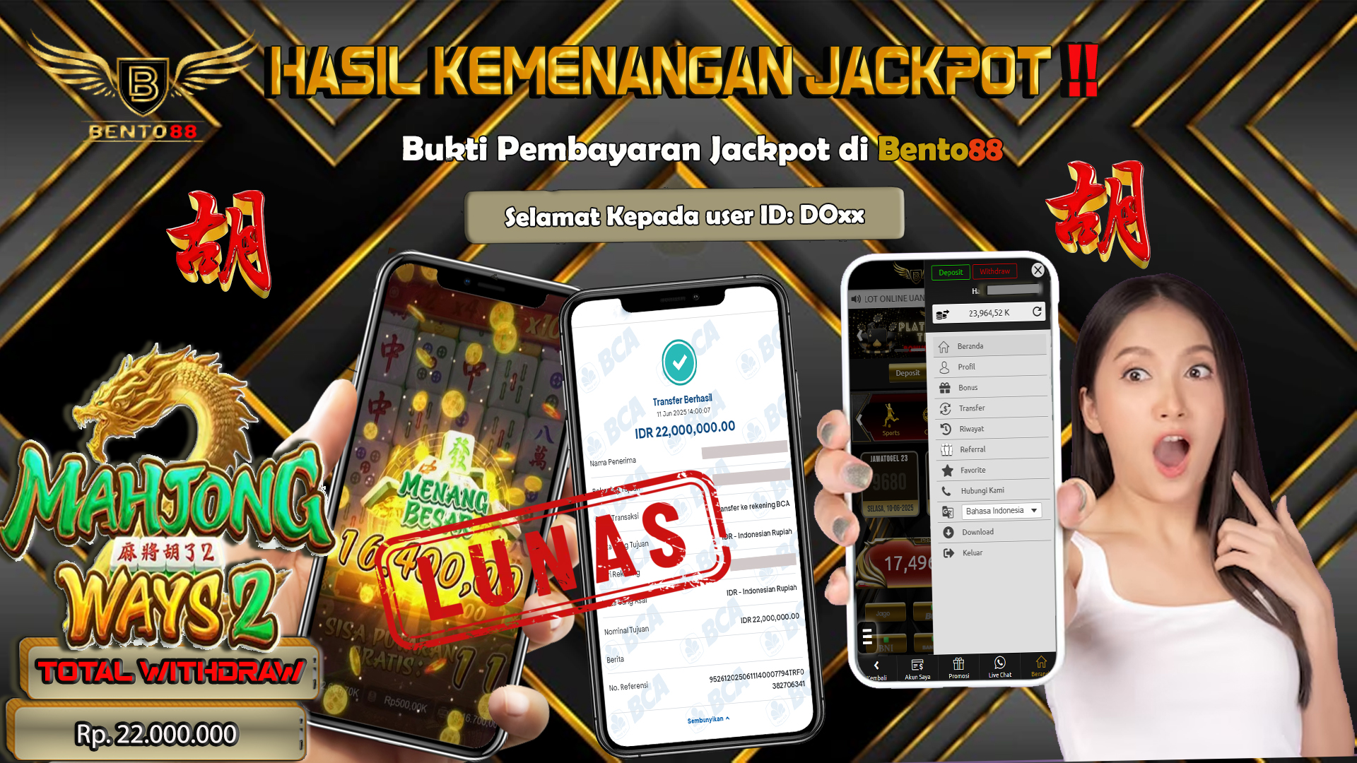 BENTO88 Jackpot Slot Rp 22,000,000 ~ Lunas
