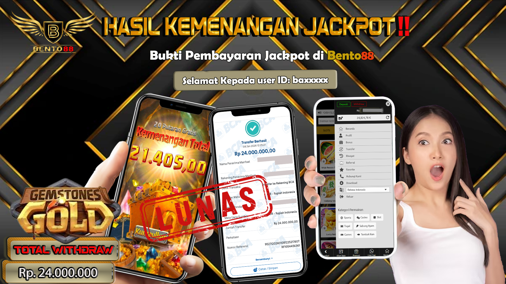 BENTO88 Jackpot Slot Rp 24,000,000 ~ Lunas