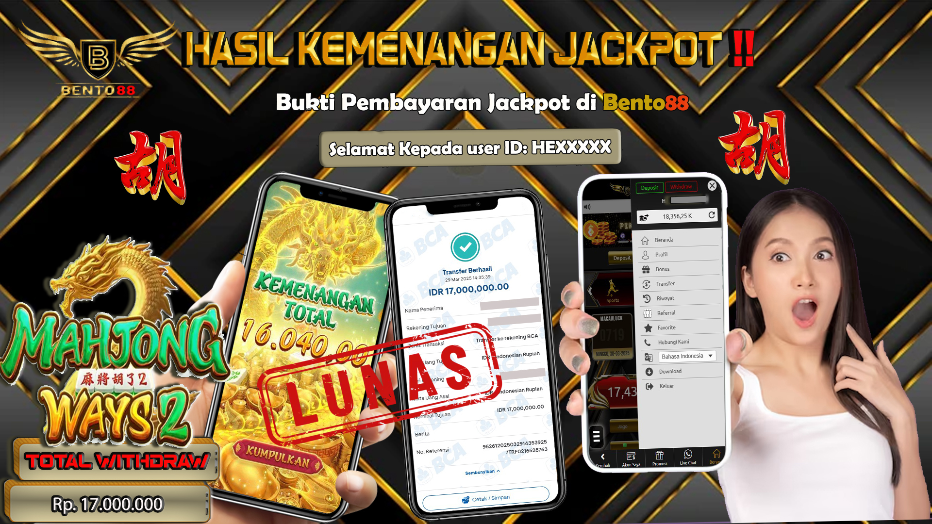 BENTO88 Jackpot Slot Rp 17,000,000 ~ Lunas (judul)