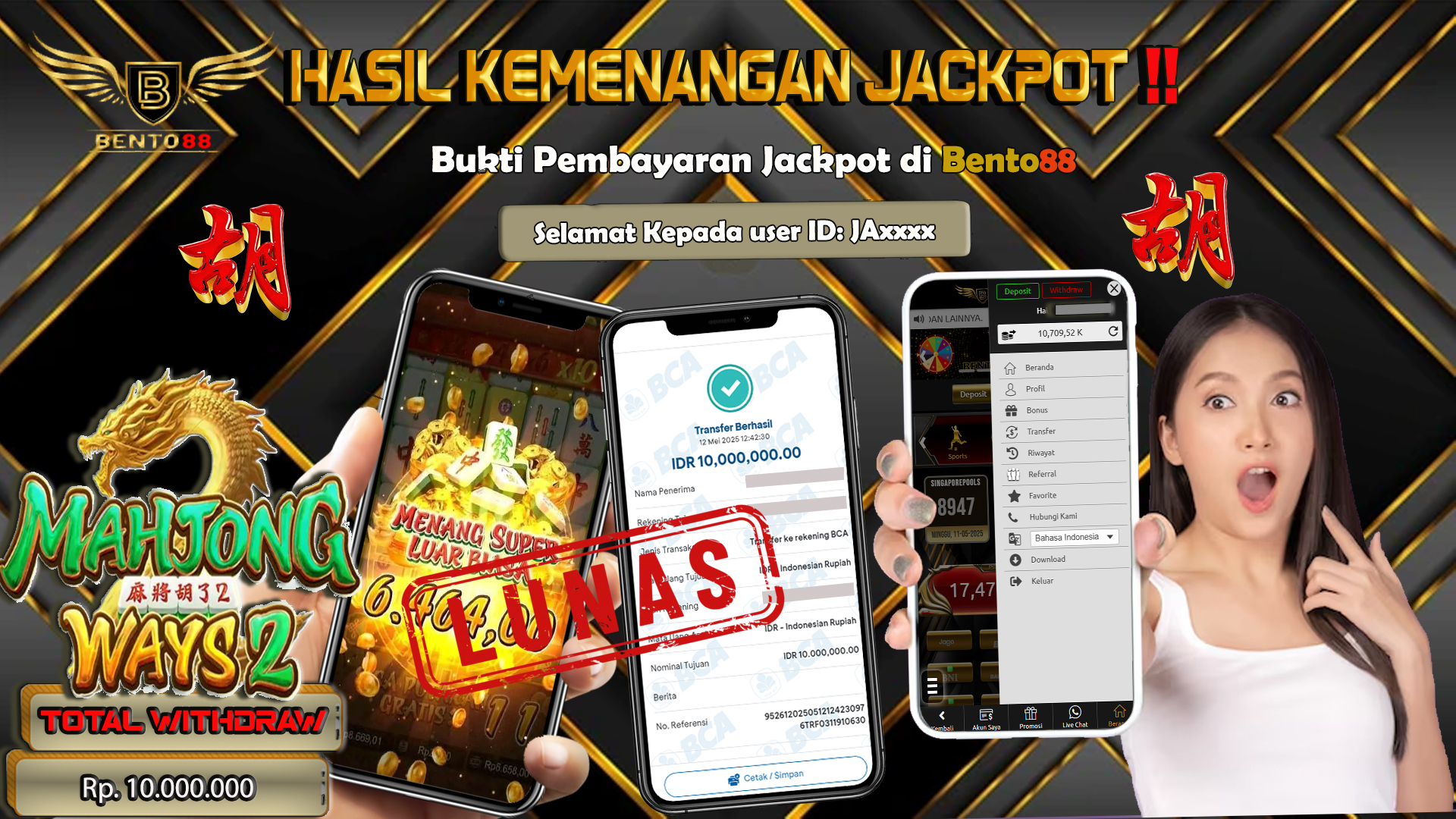 BENTO88 Jackpot Slot Rp 10,000,000 ~ Lunas
