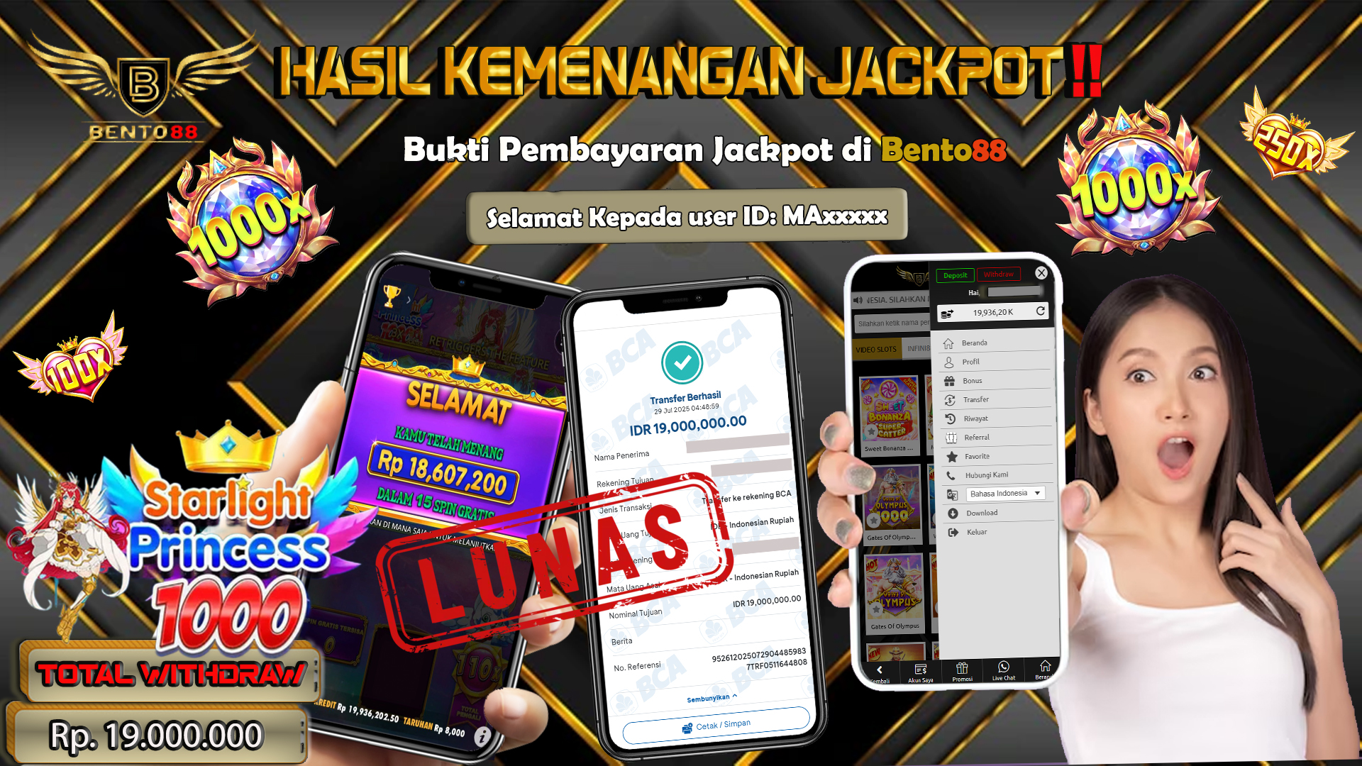 BENTO88 Jackpot Slot Rp 19,000,000 ~ Lunas