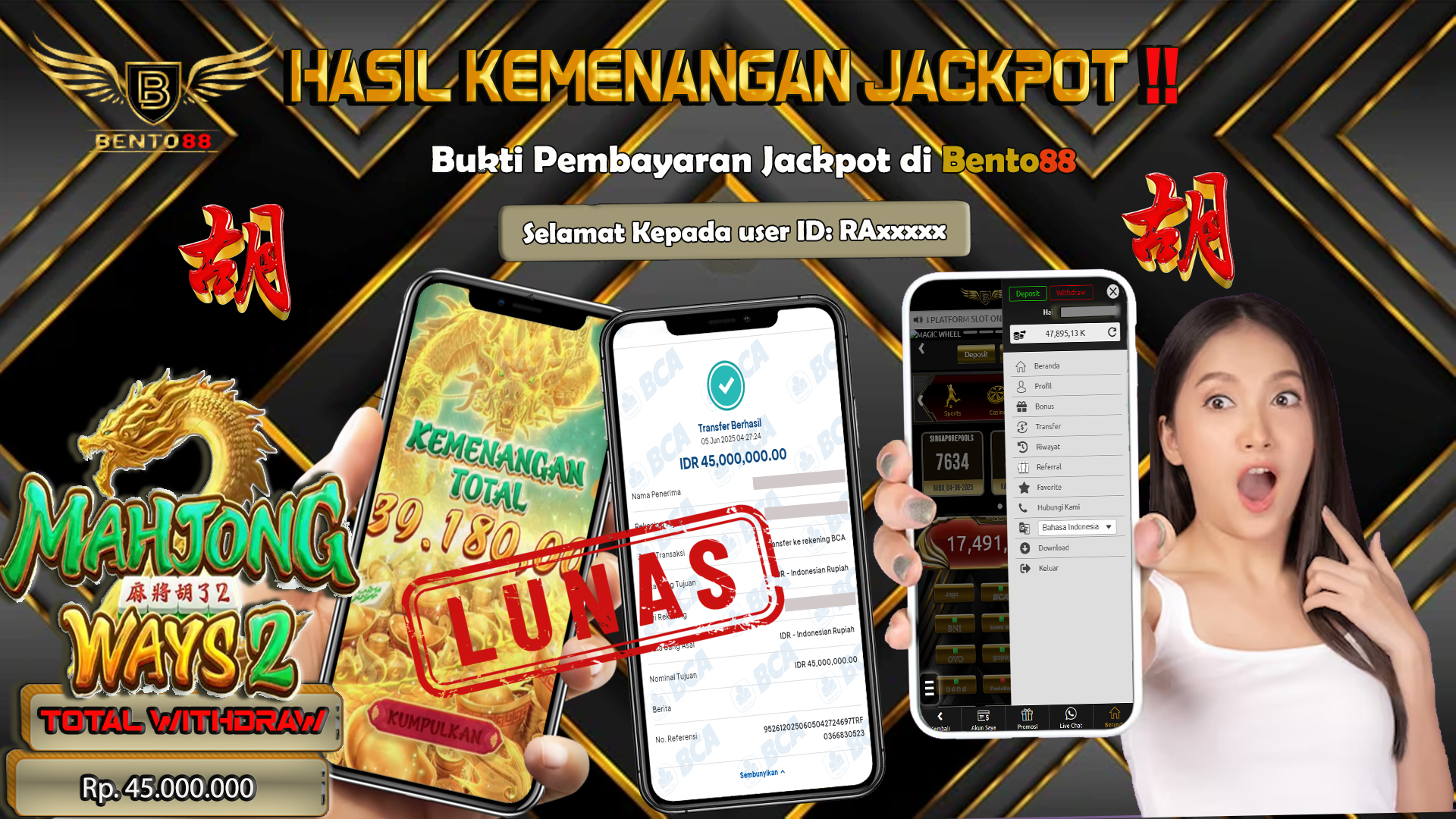 BENTO88 Jackpot Slot Rp 45,000,000 ~ Lunas