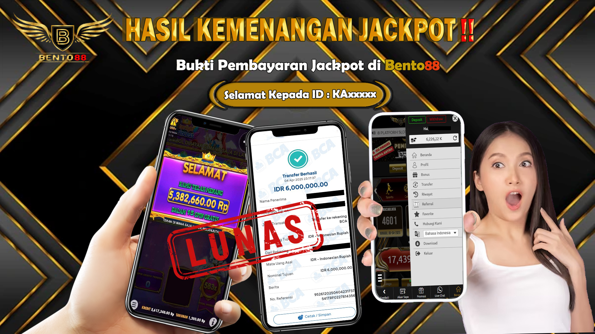 BENTO88 Jackpot Slot Rp 6,000,000 ~ Lunas