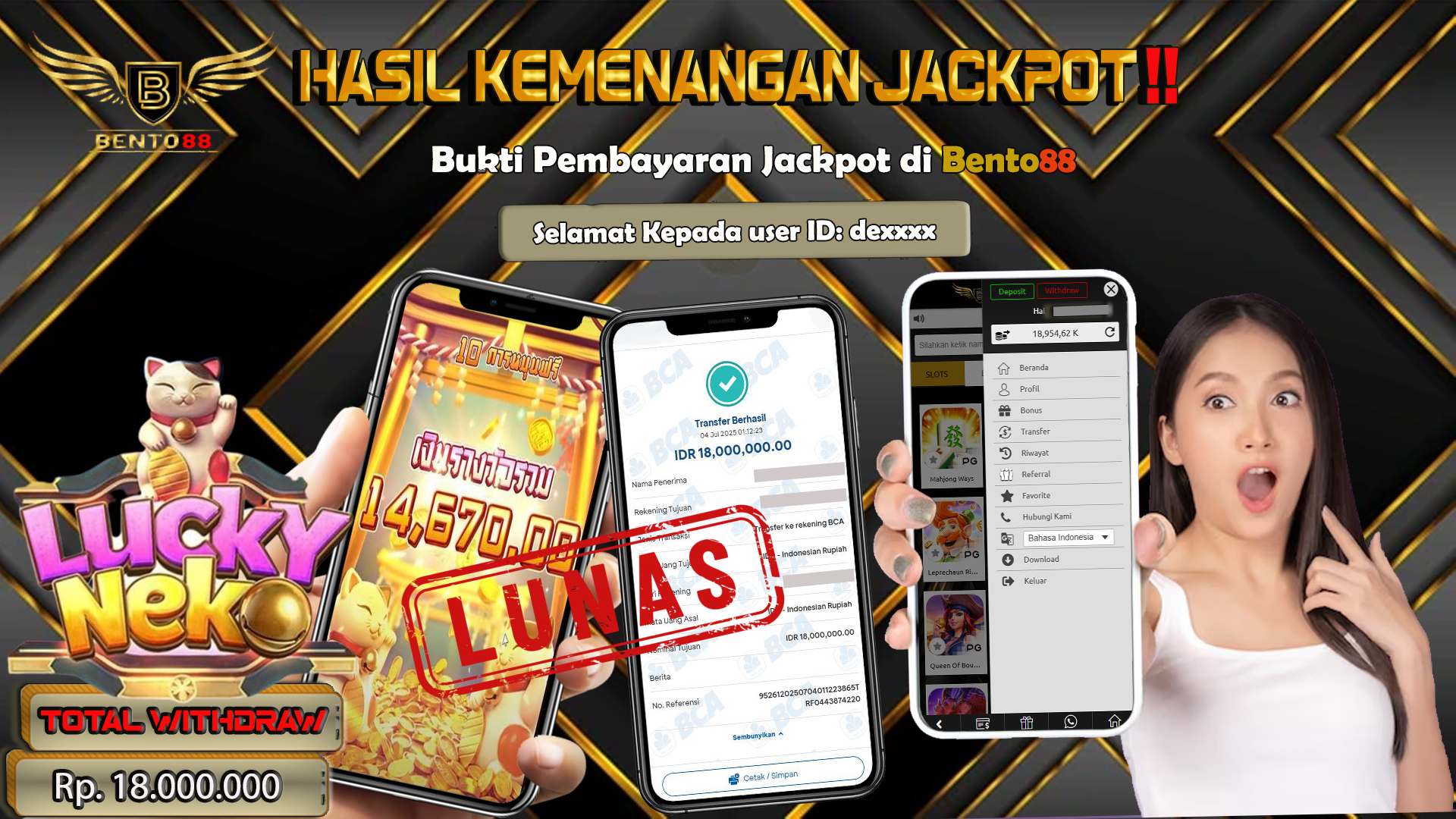 BENTO88 Jackpot Slot Rp 18,000,000 ~ Lunas
