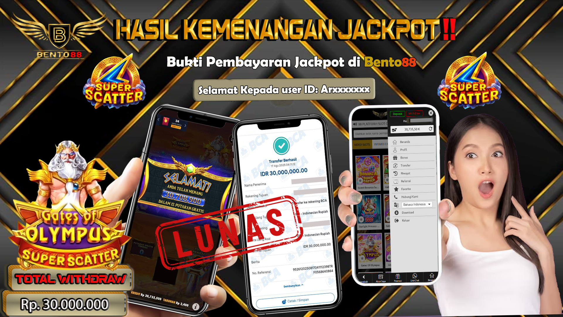 BENTO88 Jackpot Slot Rp 30,000,000 ~ Lunas
