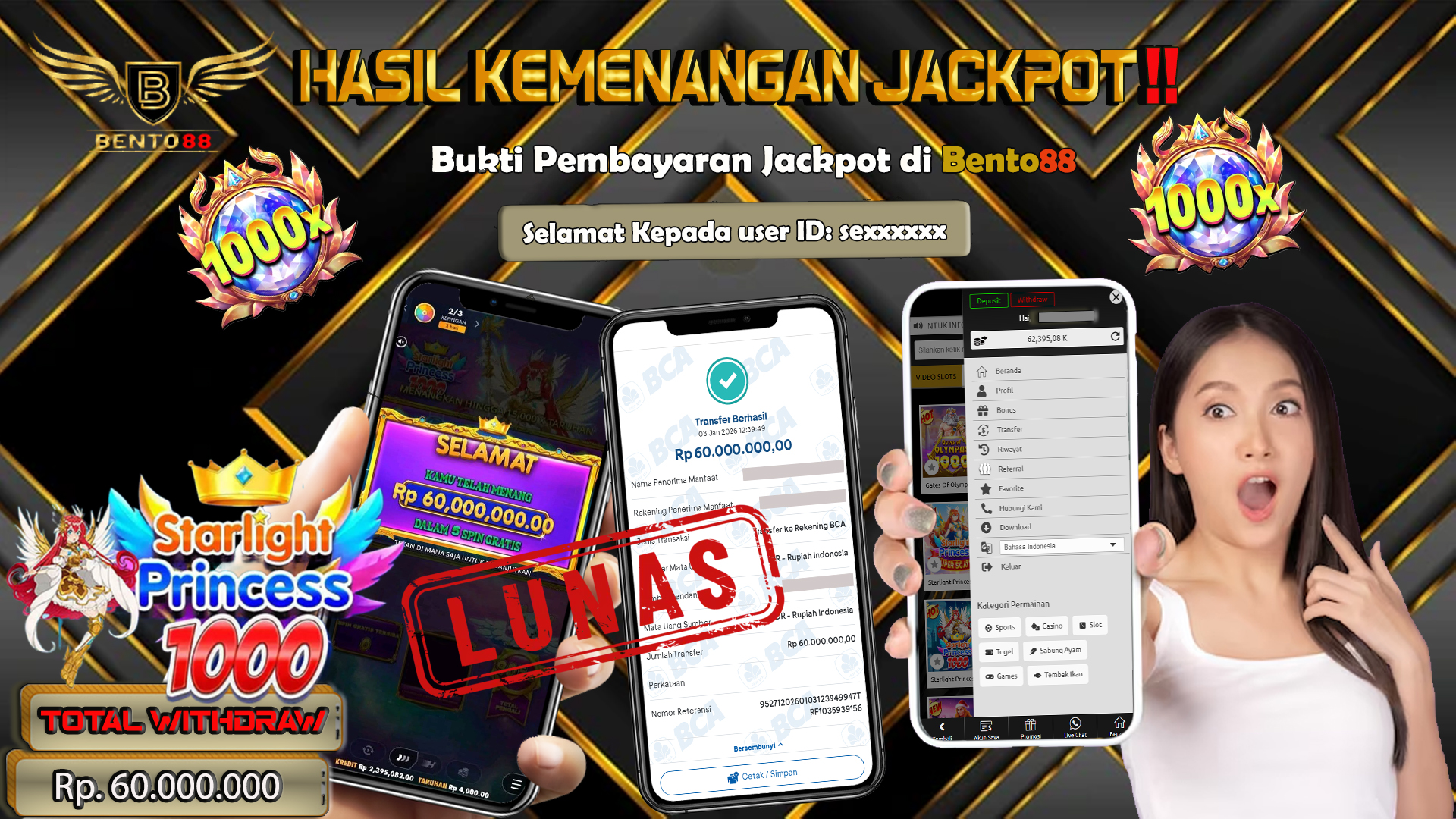 BENTO88 Jackpot Slot Rp 60,000,000 ~ Lunas