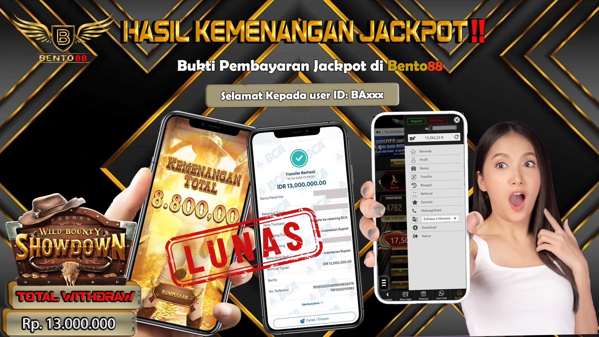 BENTO88 Jackpot Slot Rp 13,000,000 ~ Lunas