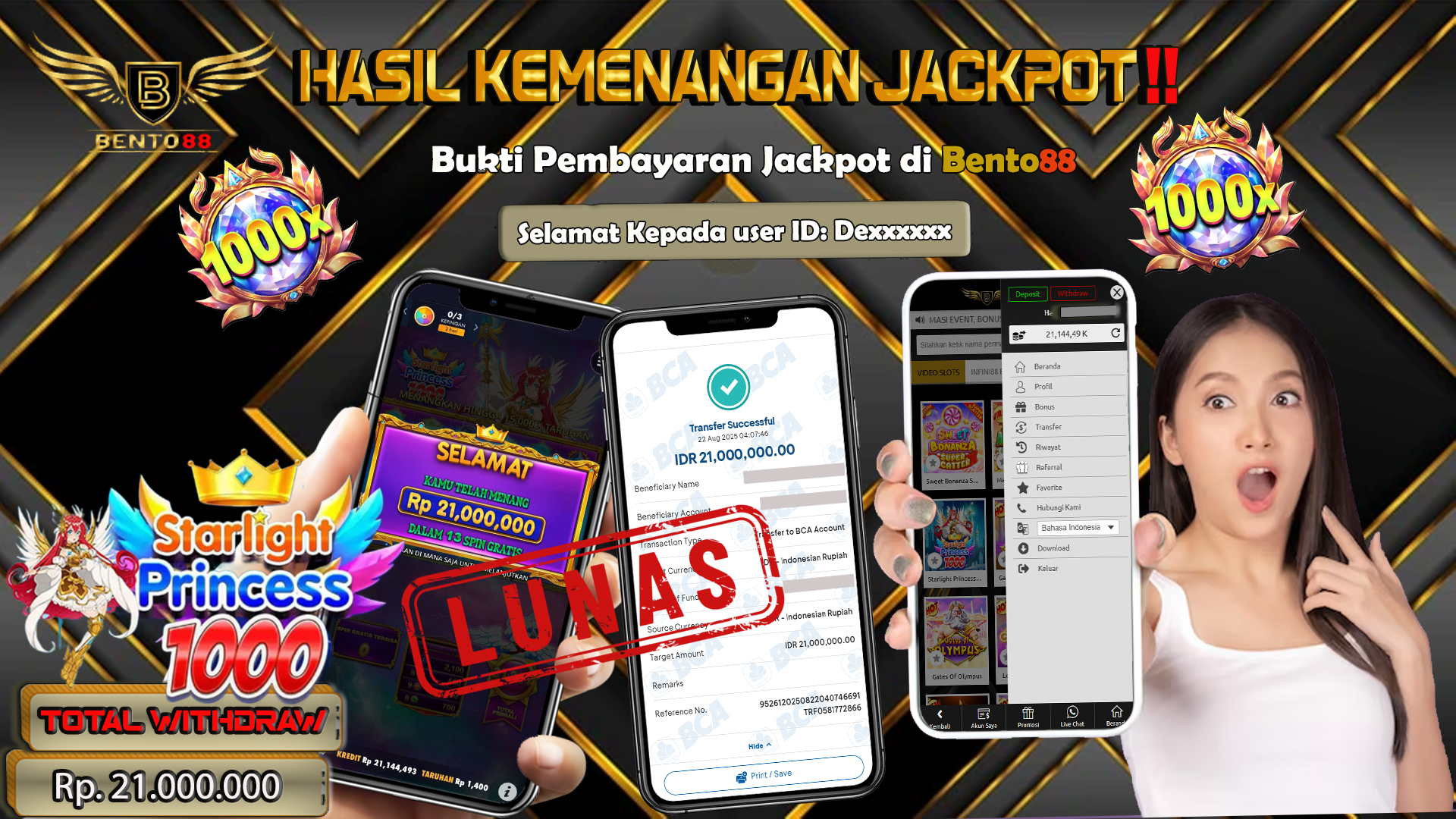 BENTO88 Jackpot Slot Rp 21,000,000 ~ Lunas