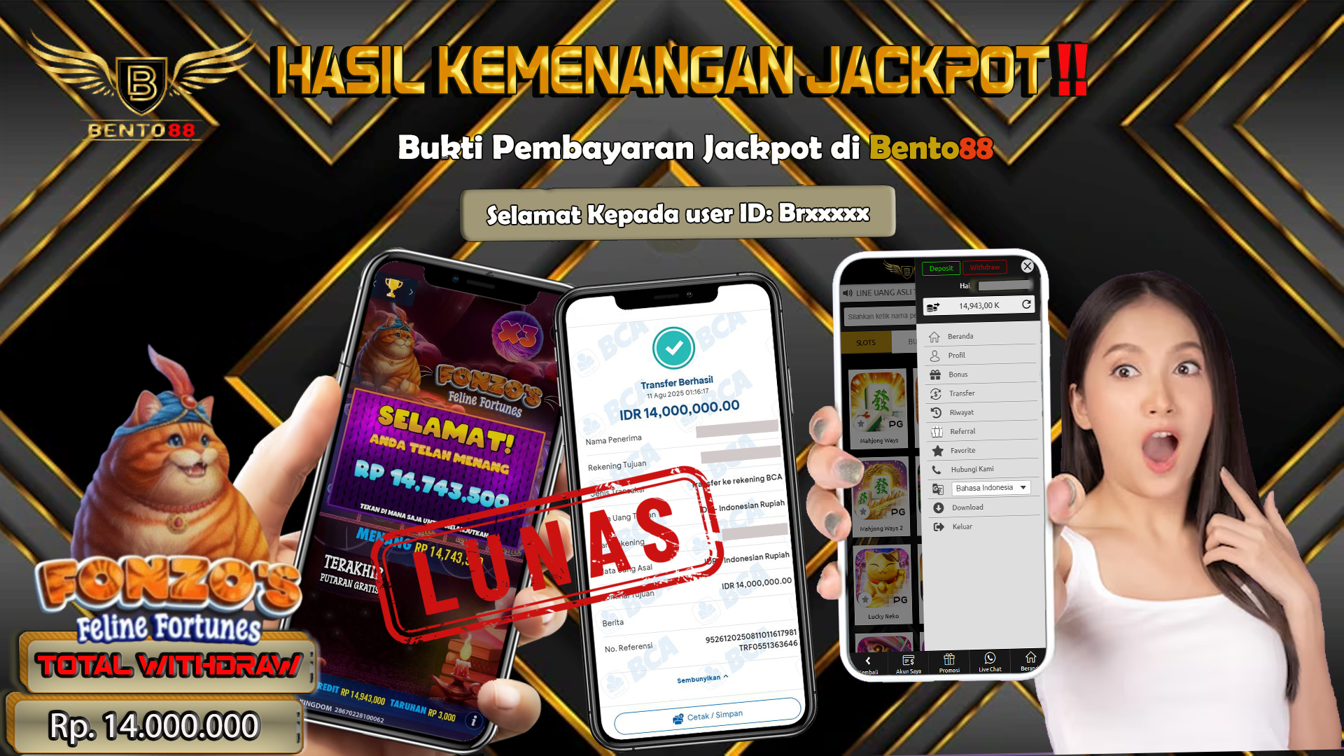 BENTO88 Jackpot Slot Rp 14,000,000 ~ Lunas