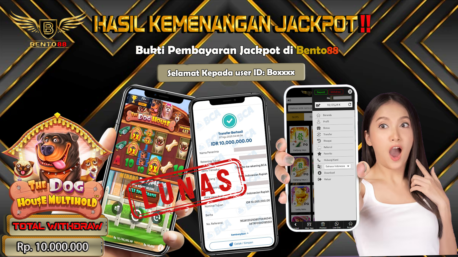 BENTO88 Jackpot Slot Rp 10,000,000 ~ Lunas