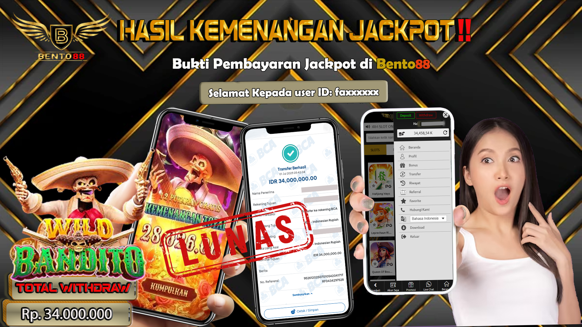 BENTO88 Jackpot Slot Rp 34,000,000 ~ Lunas