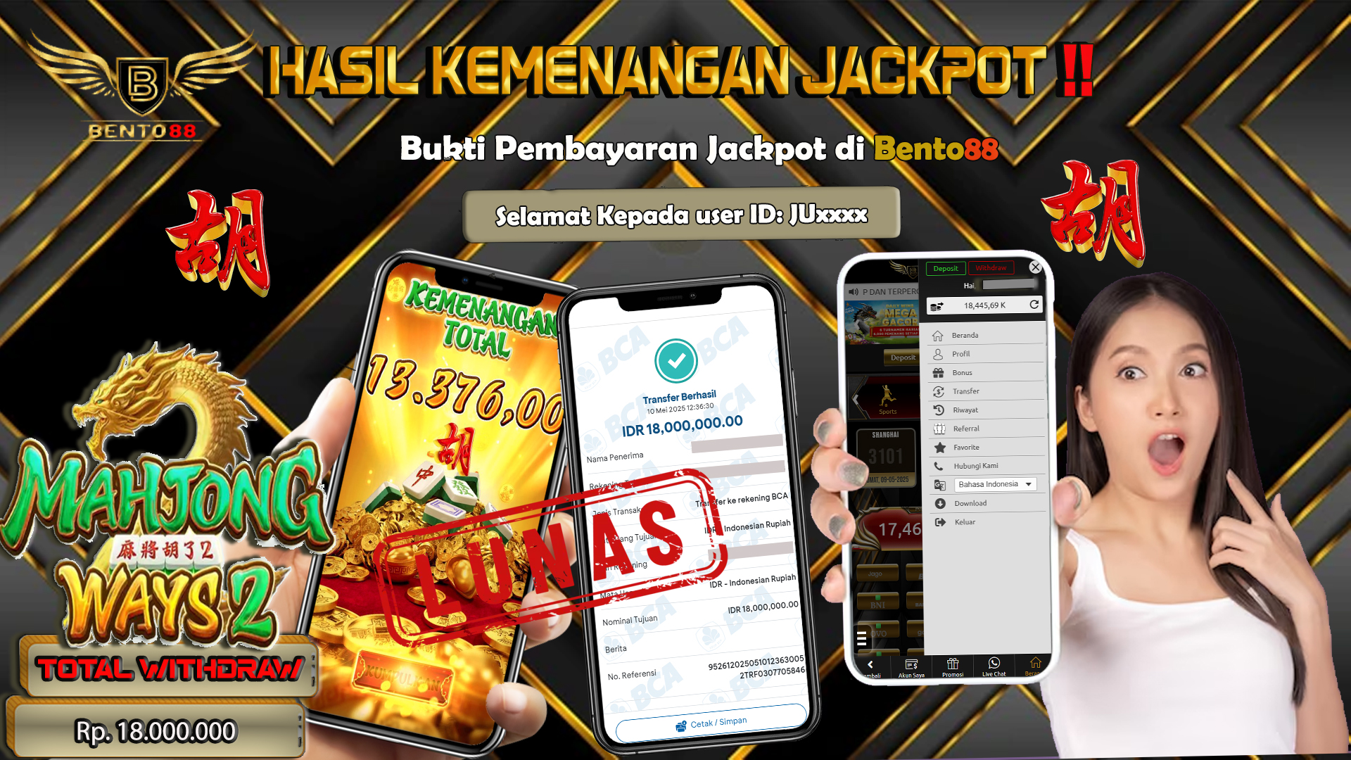 BENTO88 Jackpot Slot Rp 18,000,000 ~ Lunas