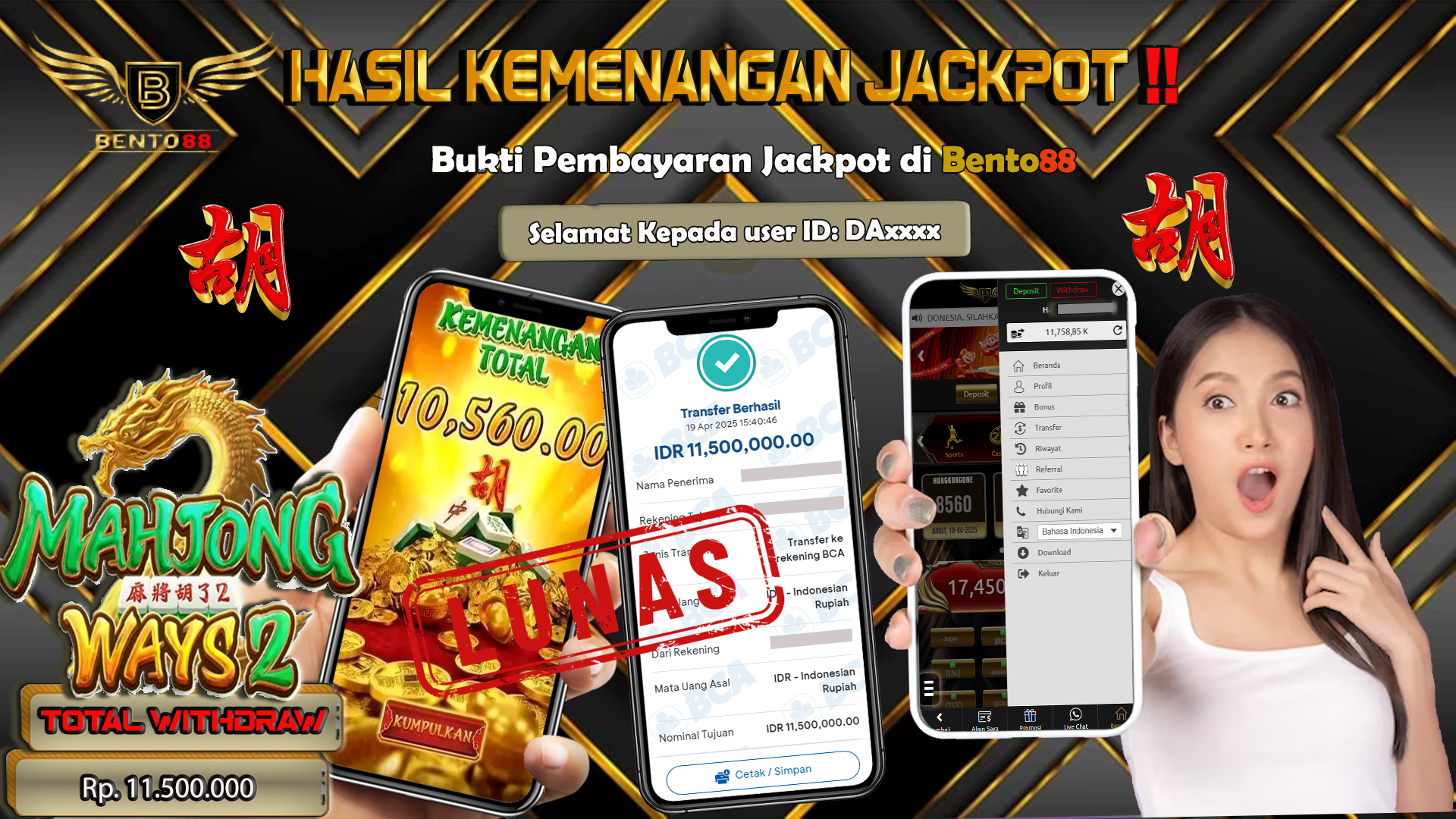BENTO88 Jackpot Slot Rp 11,500,000 ~ Lunas