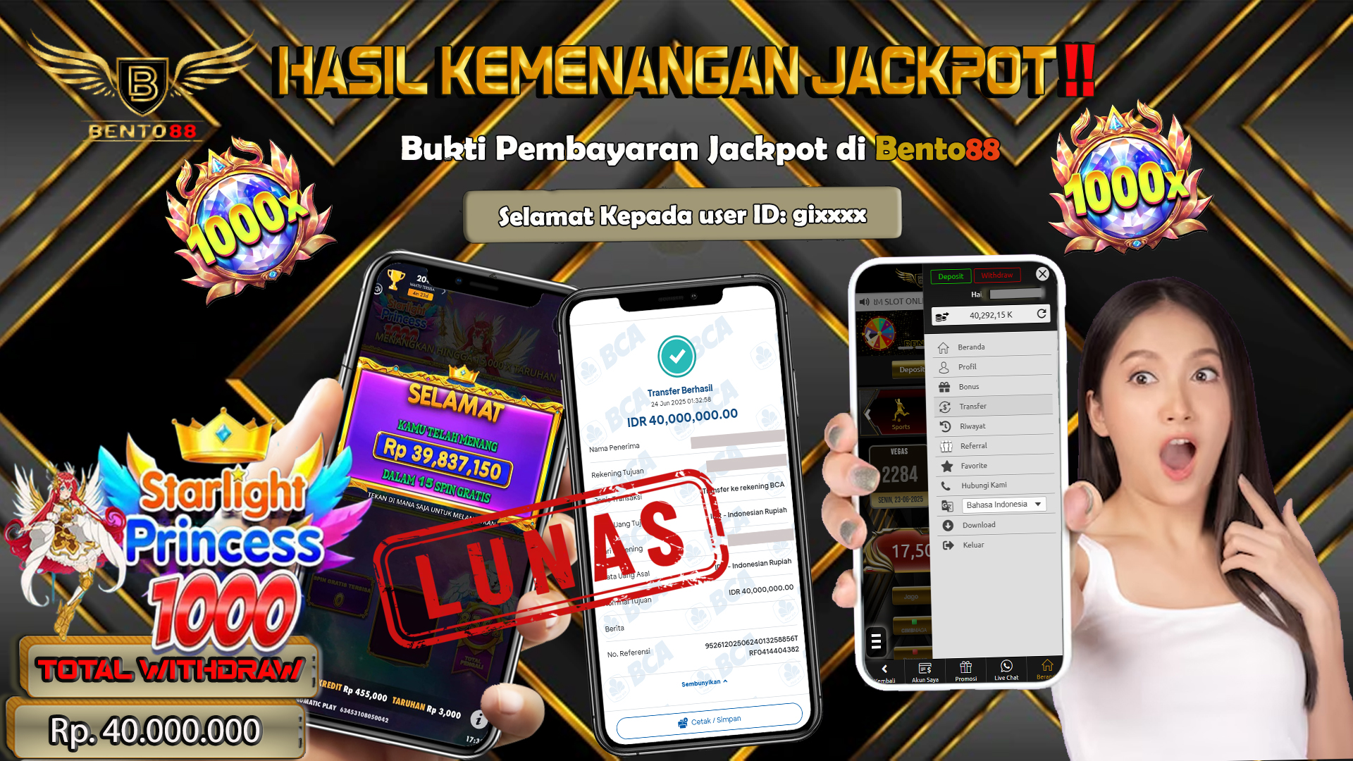 BENTO88 Jackpot Slot Rp 40,000,000 ~ Lunas