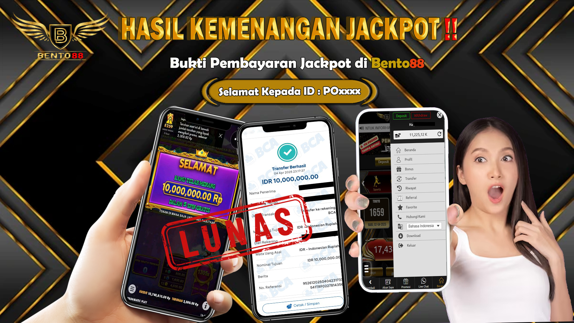 BENTO88 Jackpot Slot Rp 10,000,000 ~ Lunas