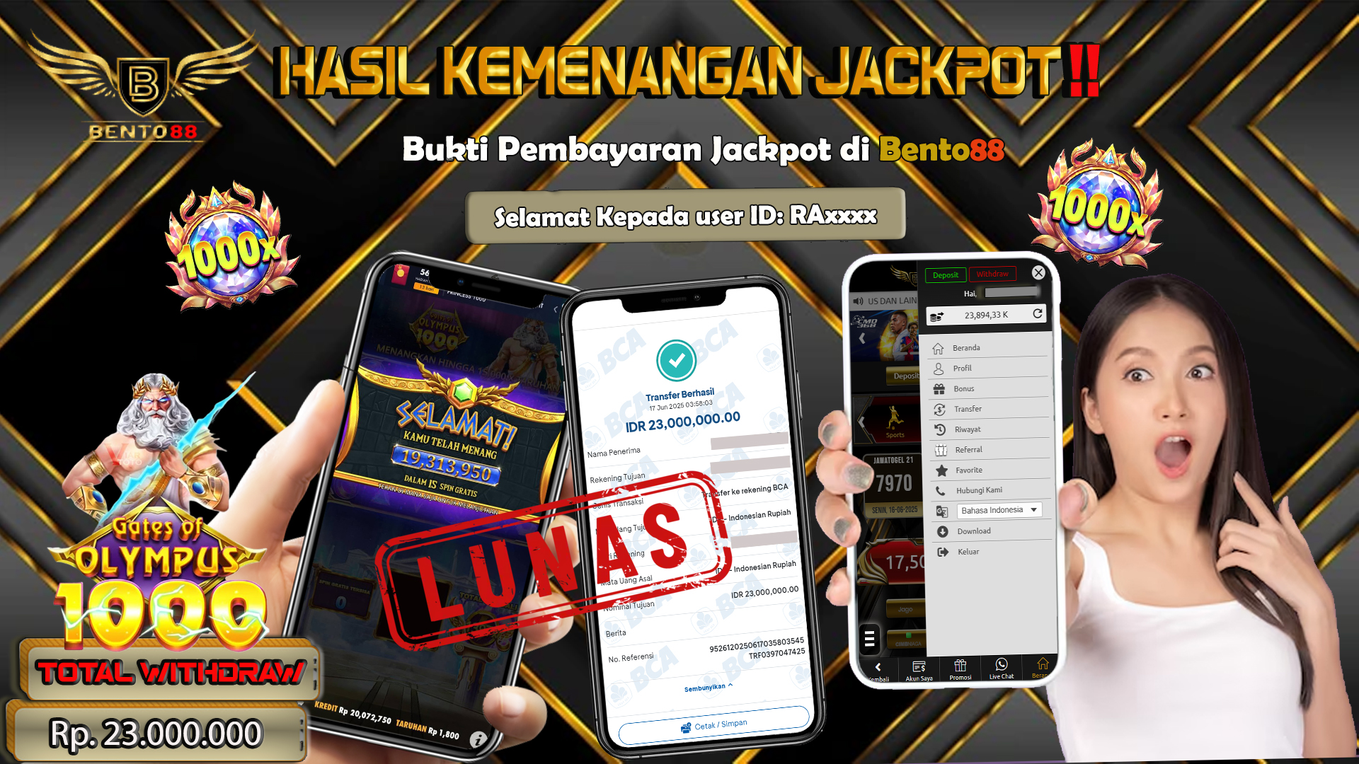 BENTO88 Jackpot Slot Rp 23,000,000 ~ Lunas
