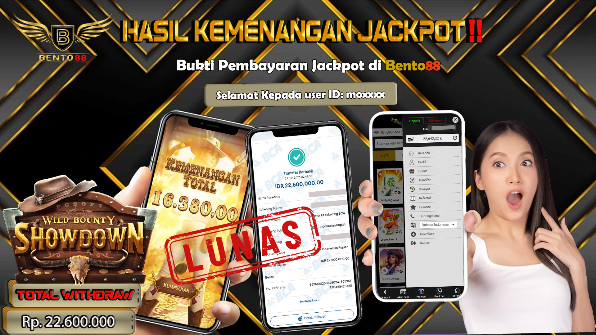 BENTO88 Jackpot Slot Rp 22,600,000 ~ Lunas