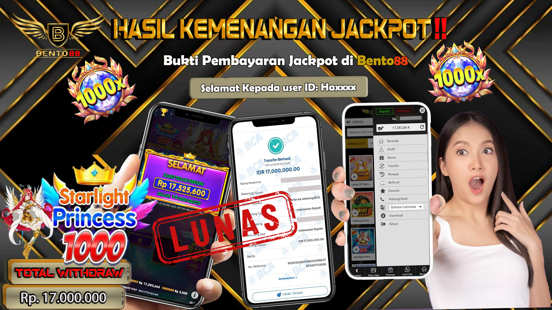 BENTO88 Jackpot Slot Rp 17,000,000 ~ Lunas