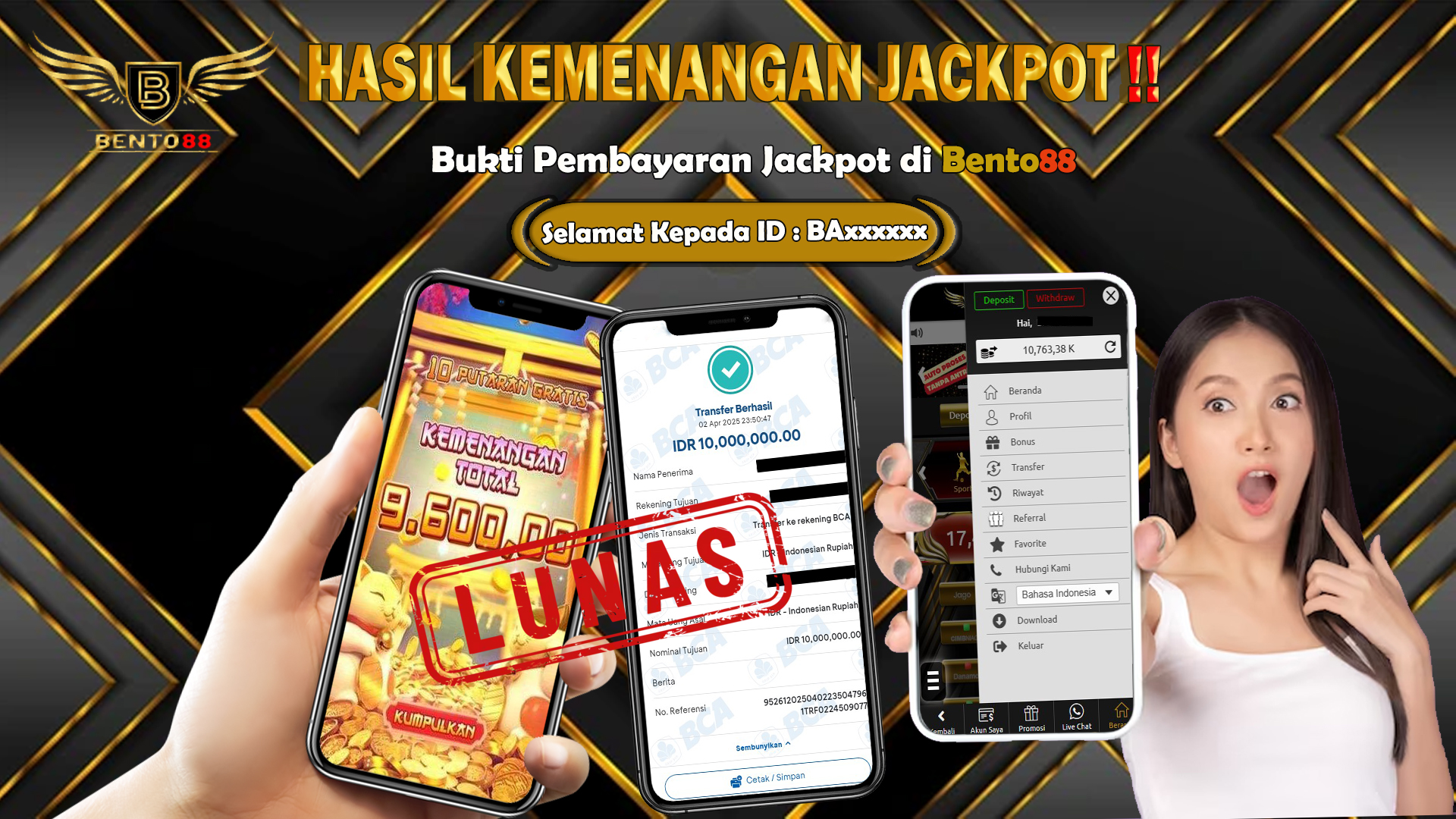 BENTO88 Jackpot Slot Rp 10,000,000 ~ Lunas