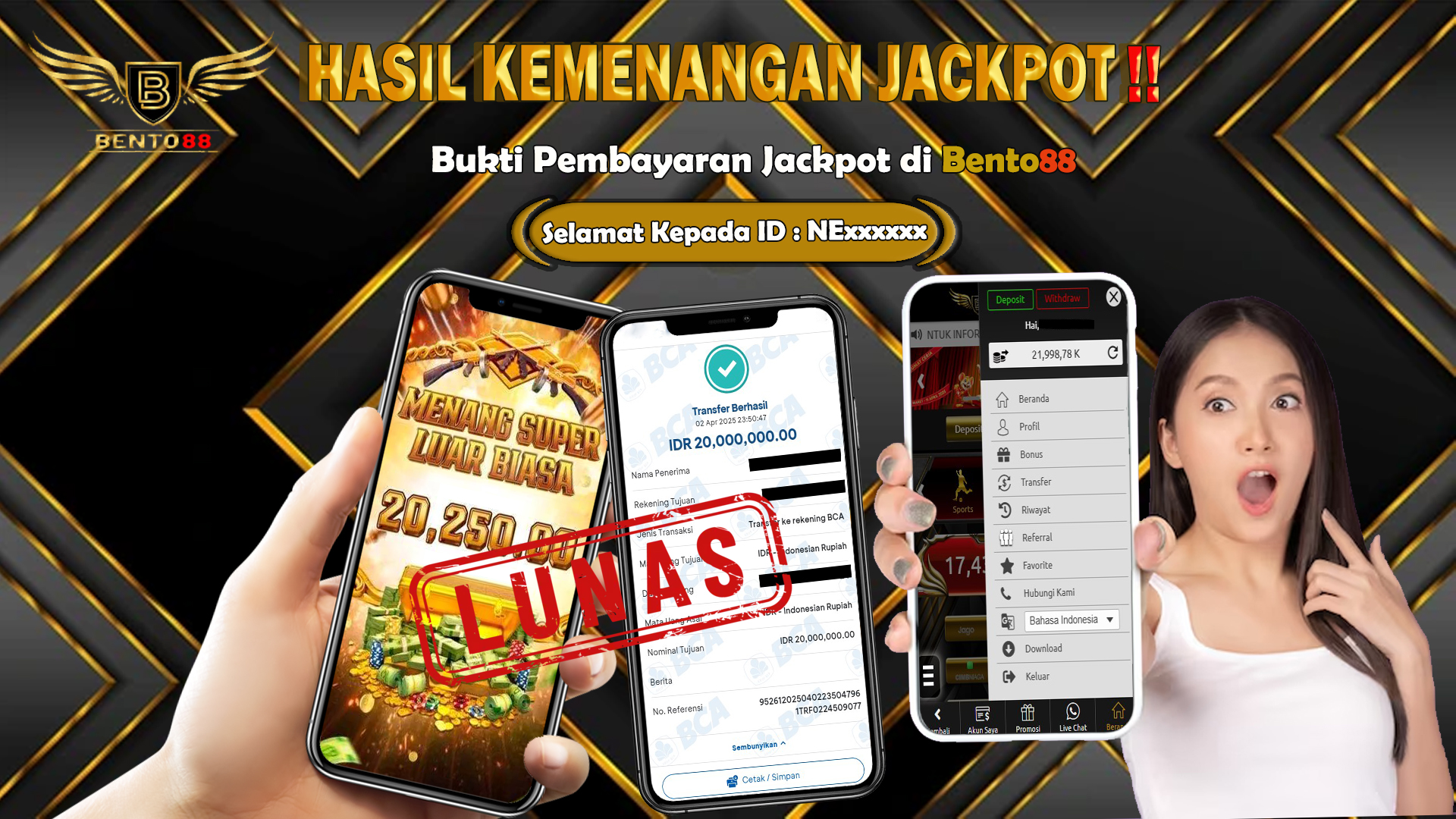 BENTO88 Jackpot Slot Rp 20,000,000 ~ Lunas