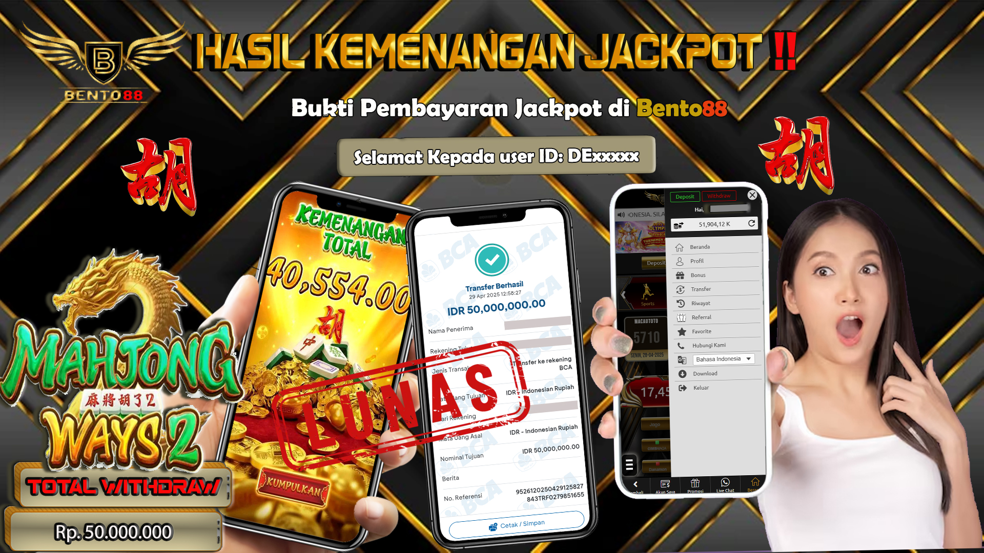 BENTO88 Jackpot Slot Rp 50,000,000 ~ Lunas