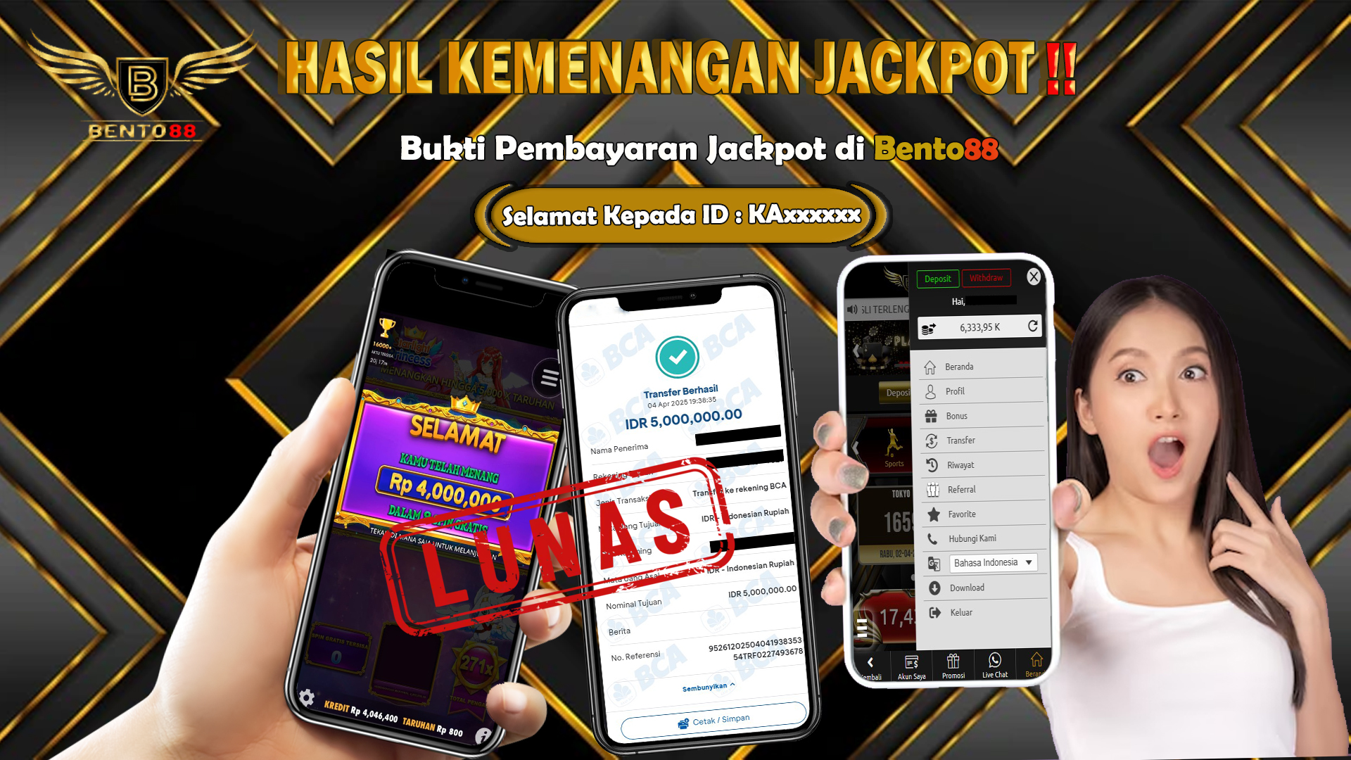 BENTO88 Jackpot Slot Rp 5,000,000 ~ Lunas
