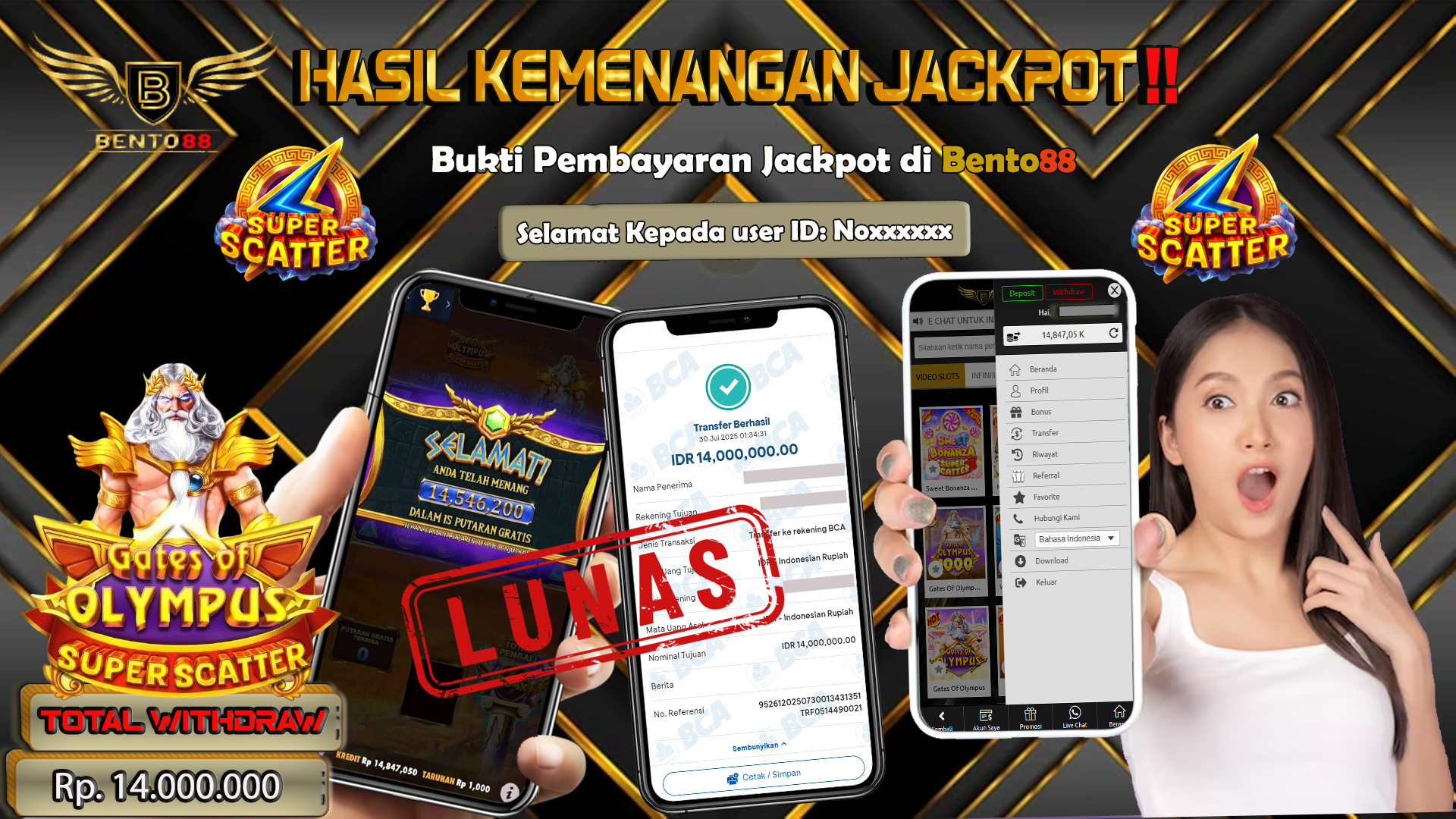 BENTO88 Jackpot Slot Rp 14,000,000 ~ Lunas