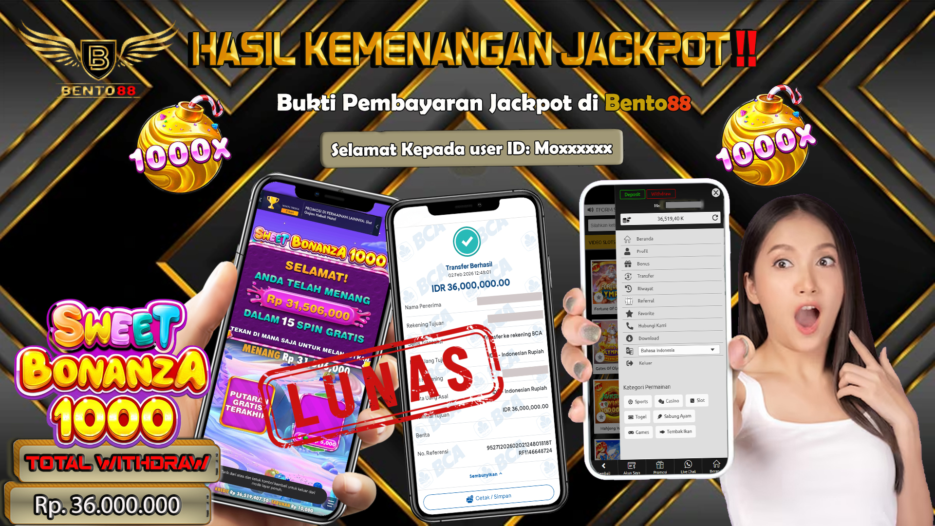 BENTO88 Jackpot Slot Rp 36,000,000 ~ Lunas