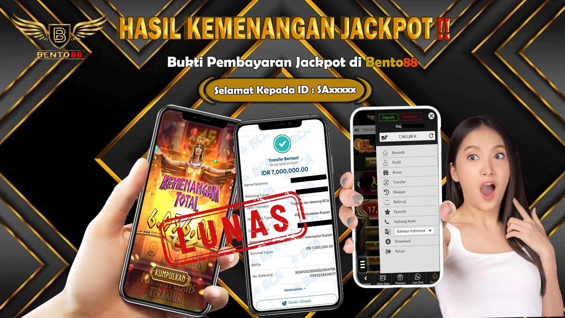BENTO88 Jackpot Slot Rp 7,000,000 ~ Lunas