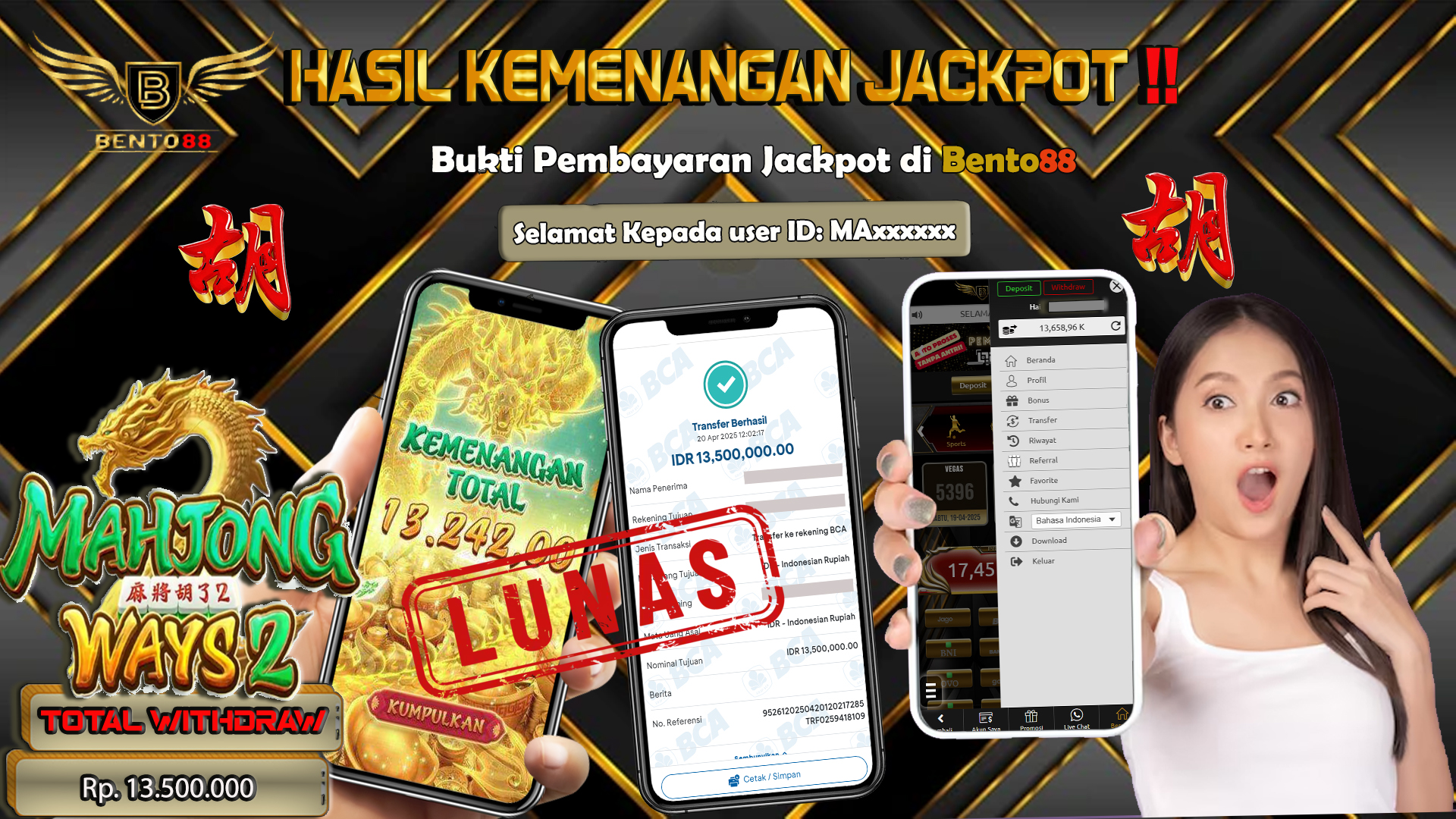 BENTO88 Jackpot Slot Rp 13,500,000 ~ Lunas