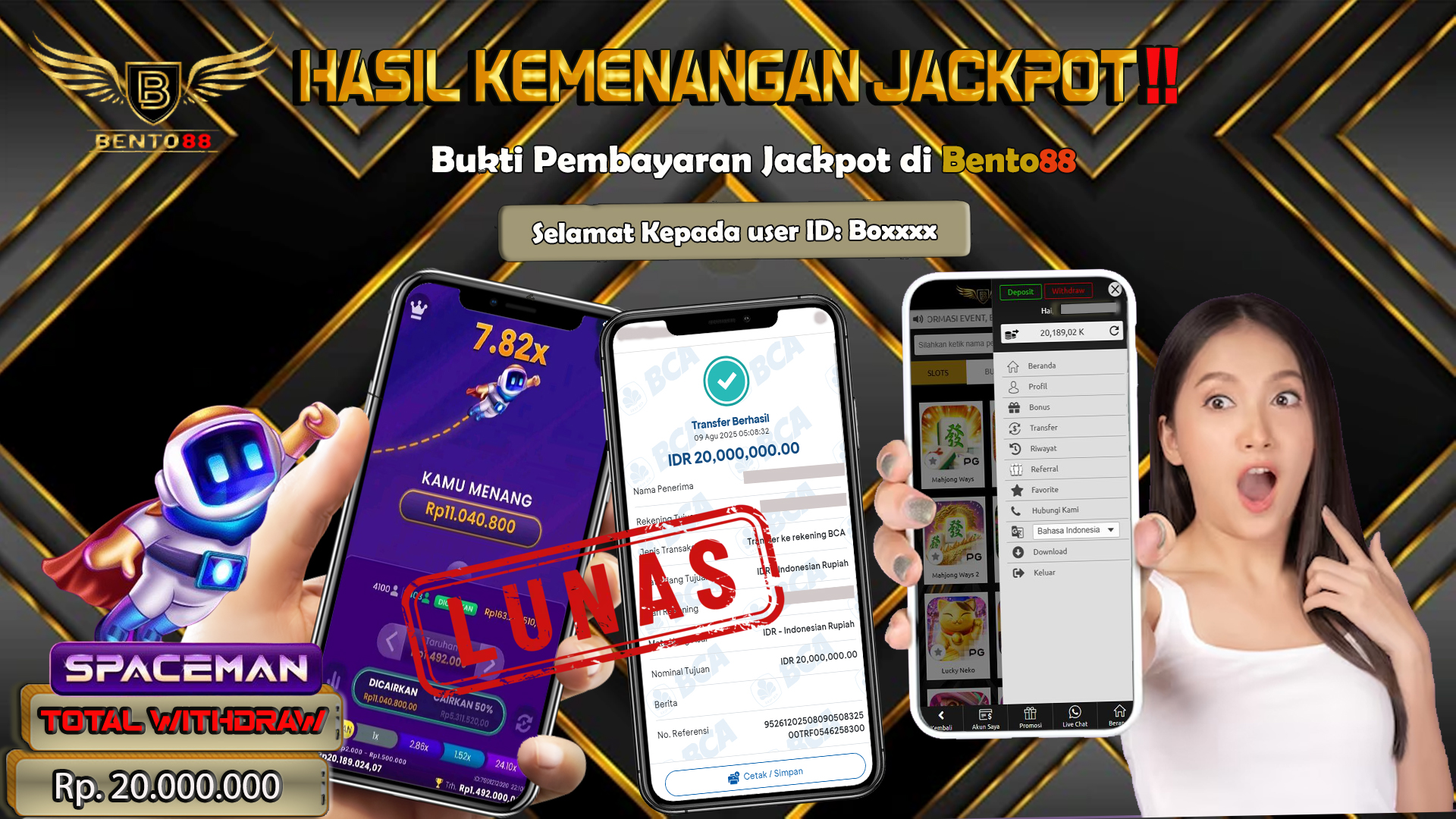 BENTO88 Jackpot Slot Rp 20,000,000 ~ Lunas