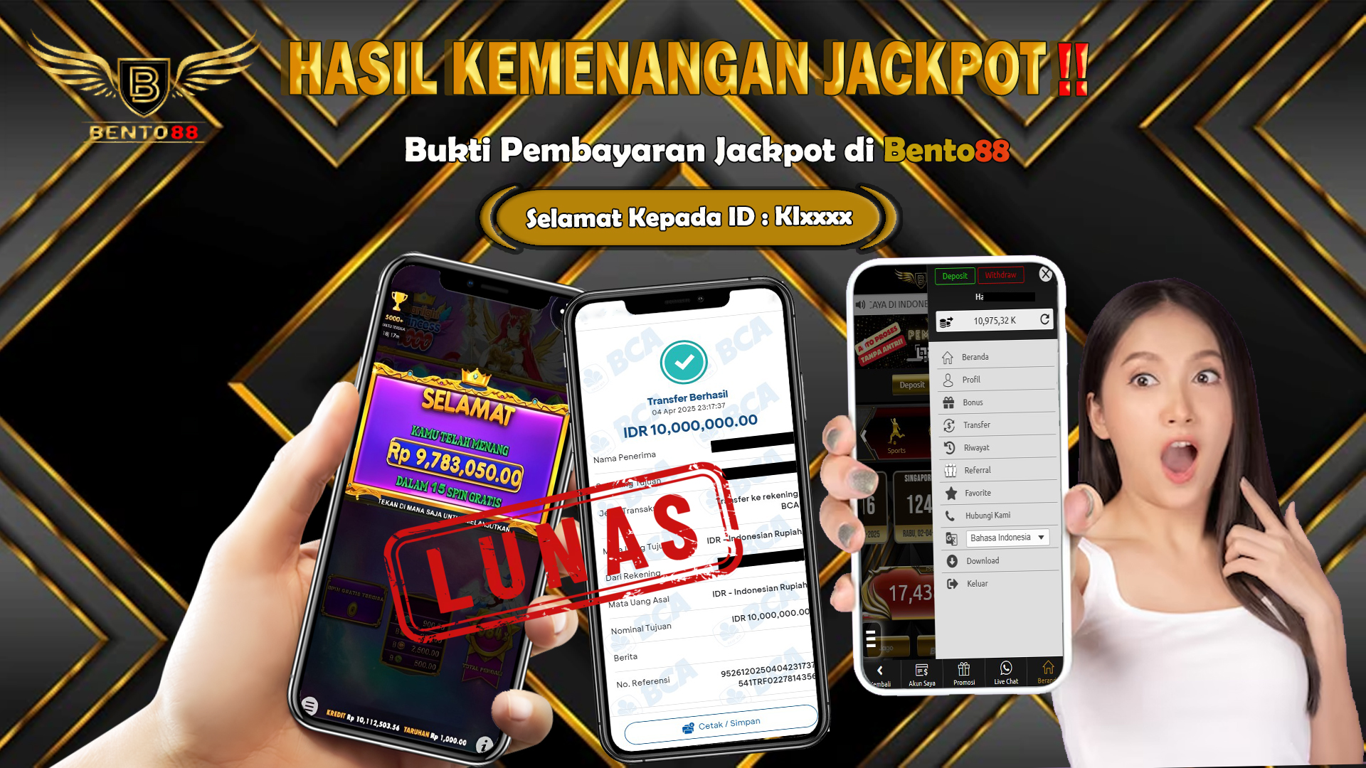 BENTO88 Jackpot Slot Rp 10,000,000 ~ Lunas