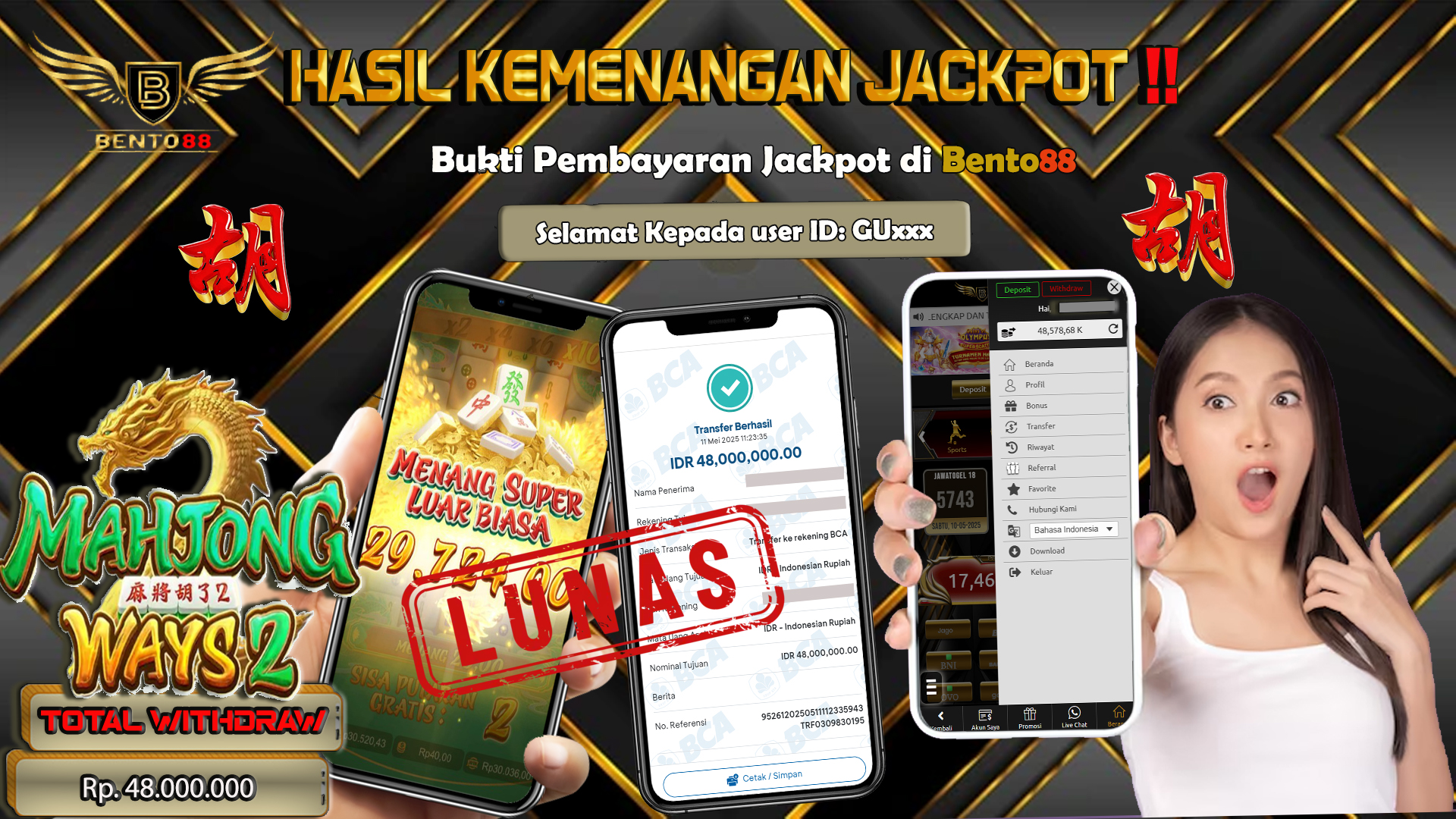BENTO88 Jackpot Slot Rp 48,000,000 ~ Lunas