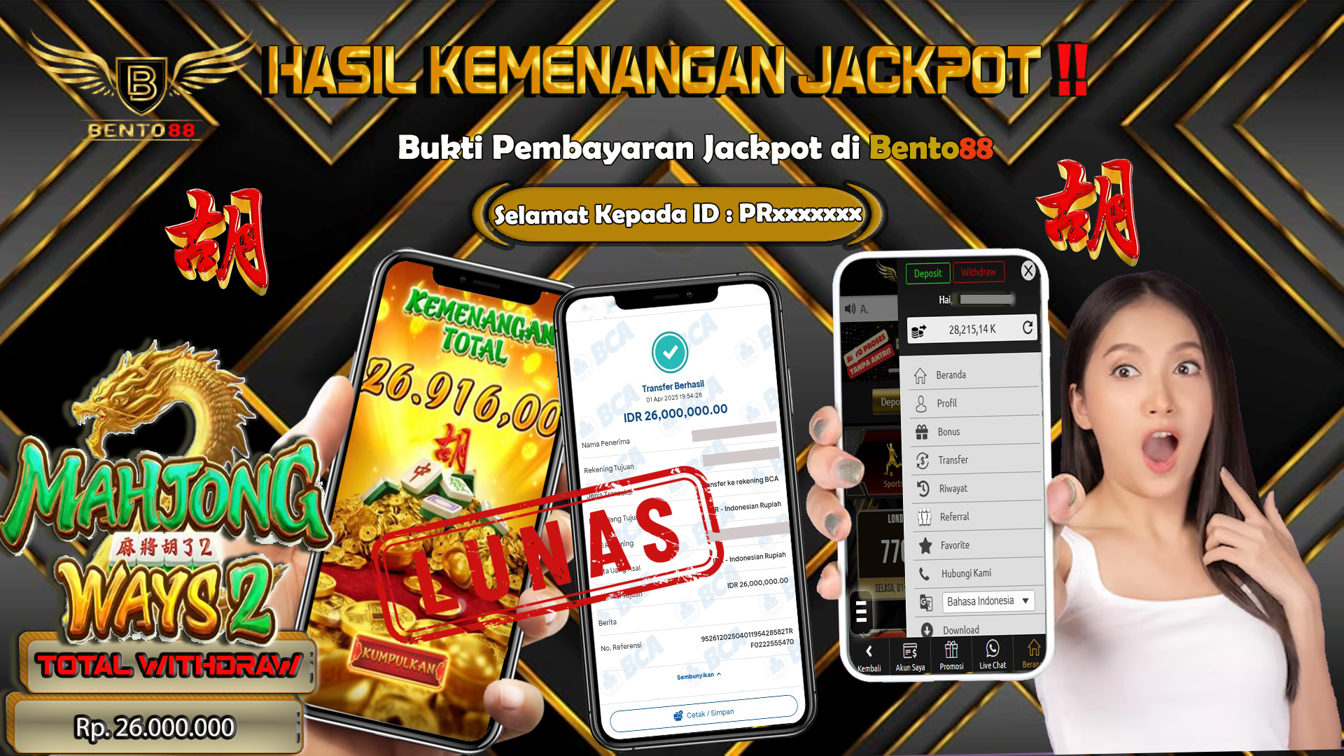 BENTO88 Jackpot Slot Rp 26,000,000 ~ Lunas (judul)