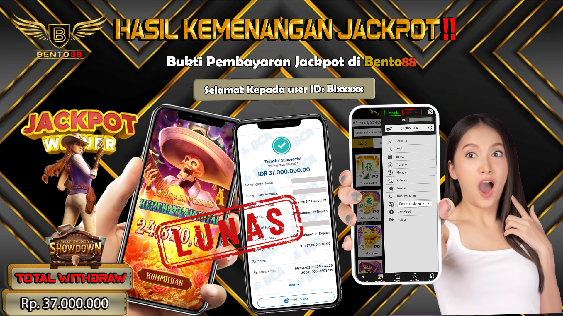 BENTO88 Jackpot Slot Rp 37,000,000 ~ Lunas