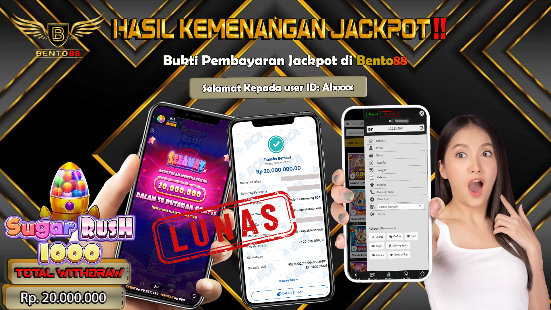 BENTO88 Jackpot Slot Rp 20,000,000 ~ Lunas