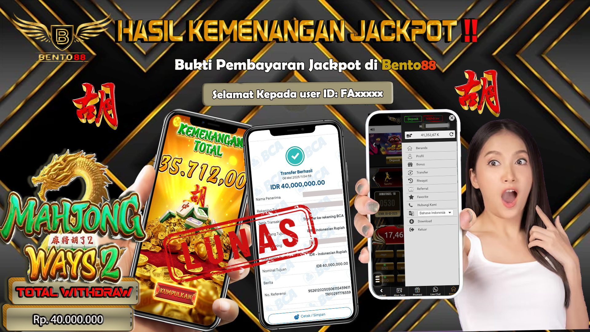 BENTO88 Jackpot Slot Rp 40,000,000 ~ Lunas