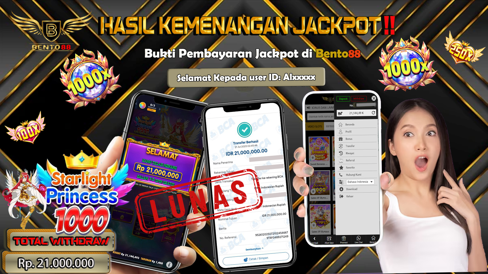 BENTO88 Jackpot Slot Rp 21,000,000 ~ Lunas