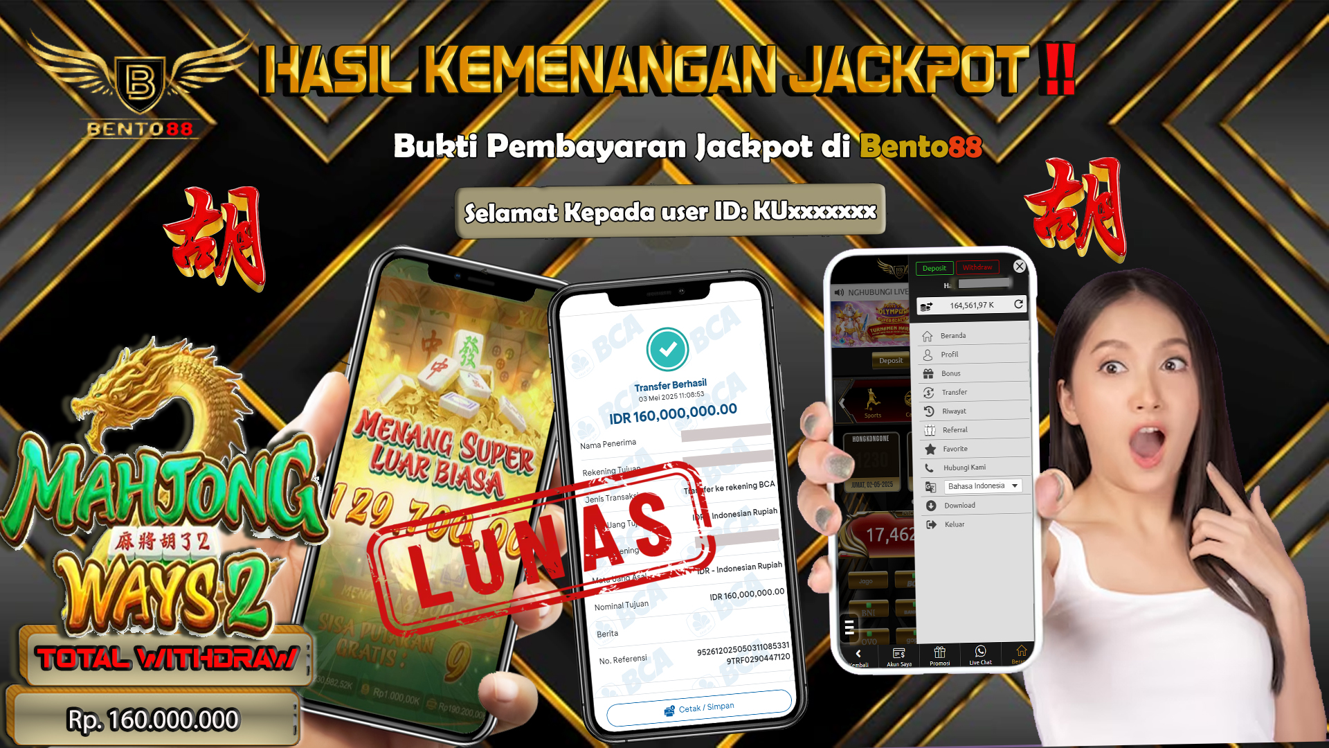 BENTO88 Jackpot Slot Rp 160,000,000 ~ Lunas