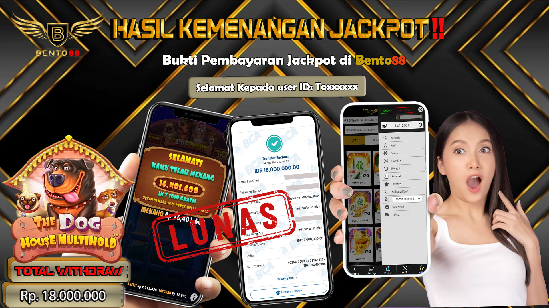 BENTO88 Jackpot Slot Rp 18,000,000 ~ Lunas