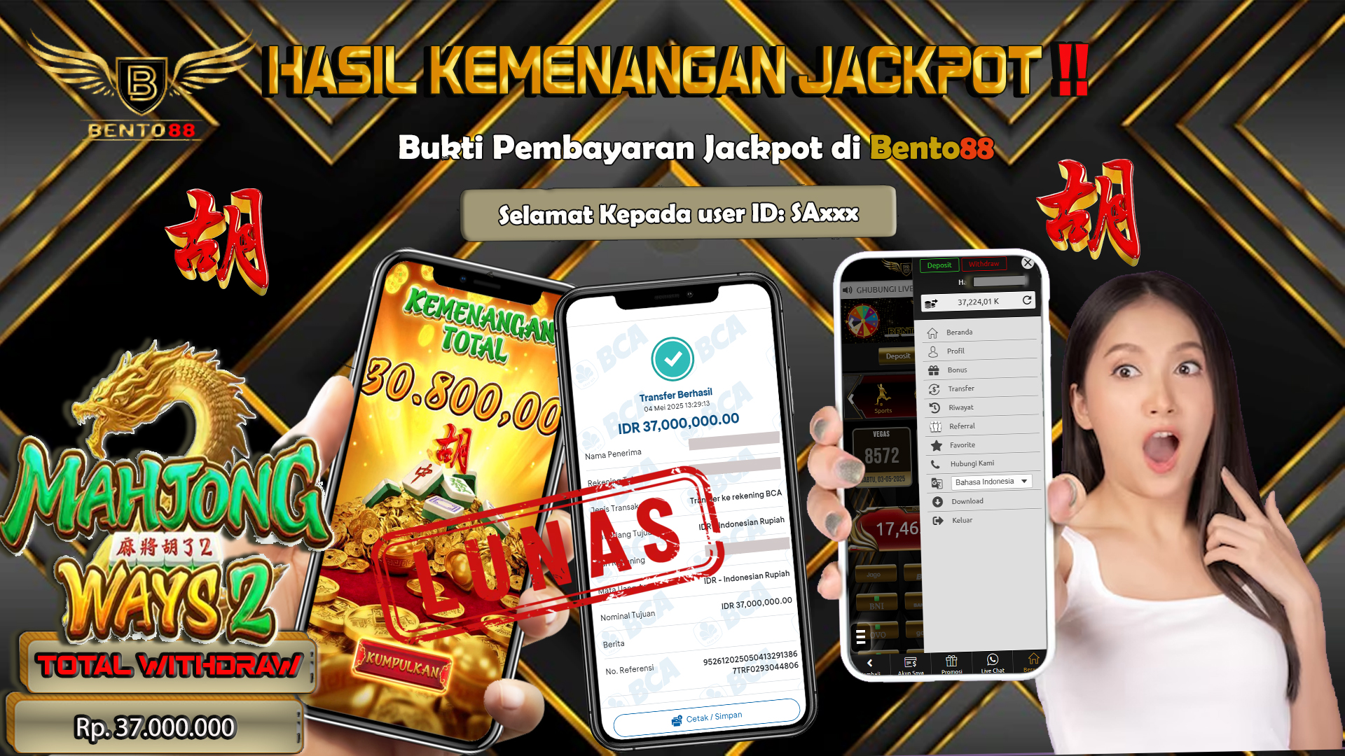 BENTO88 Jackpot Slot Rp 37,000,000 ~ Lunas